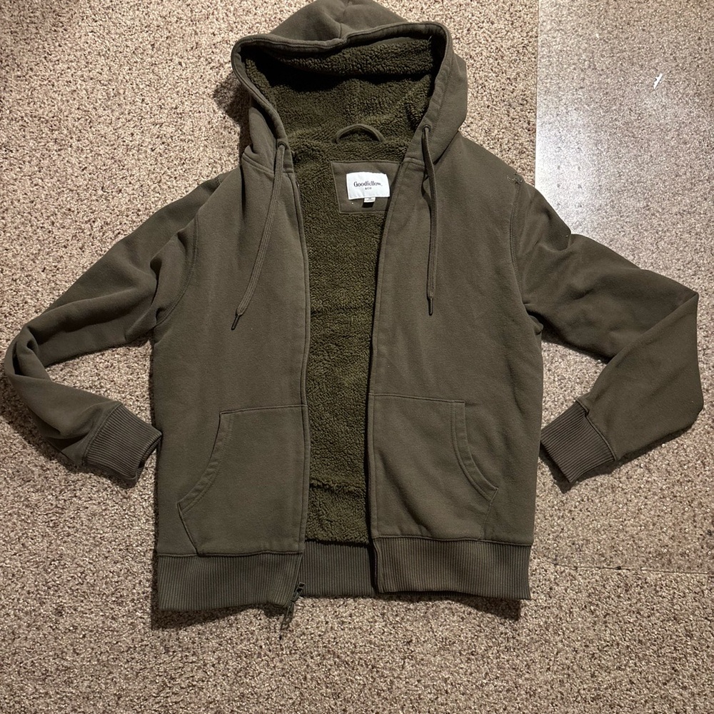 Goodfellow & Co Olive Hoodie with Fleece Lining